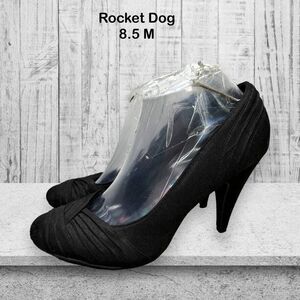 Rocket Dog Black Fabric Ruched Round Toe Stiletto Heel Pumps Size 8.5 M‎